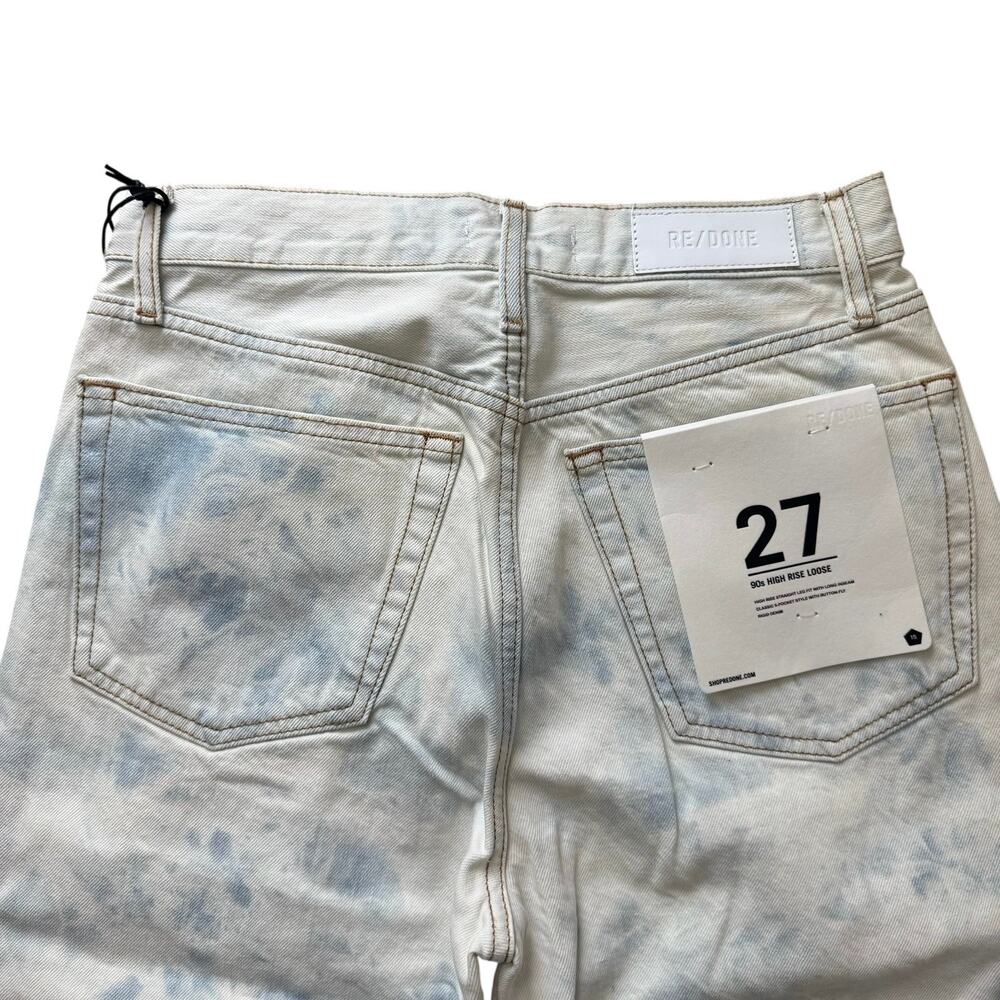 Re/Done 90s High Rise Loose Jeans Button Fly Bleached Wash Denim Size 27 - Picture 6 of 7